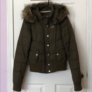 Hollister Olive Down Coat